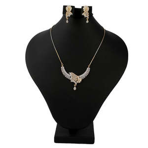 Kundan Jewellery <b>Locket</b> Set - Golden & <b>Silver</b> - Product Image 1