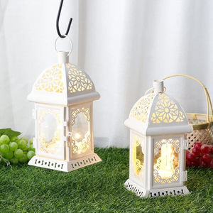 Elegance <b>White</b> Metal Moroccan <b>Lanterns</b> Metal Candle <b>Lanterns</b> Classic Stylish Hanging <b>Lantern</b> Decor for Wedding and All Occasion - Product Image 4