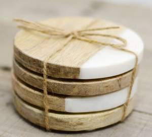 PLATEAU EN BOIS EN MARBRE PLANCHE À ÉCHECS en acier inoxydable Besafe Planche à découper décorative en marbre et bois d'acacia Marbre avec poignée - Product Image 5