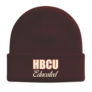 Gorro de Punto Maroon con Bordado de Chenilla, Estilo Delta, para Hermandades Griegas, Diseño Divina Nueve, Moda Universitaria HBCU - Product Image 2