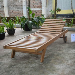 Gran oferta, tumbona portátil de madera de teca Sanur para jardín al aire libre, Hotel, Patio, playa, piscina y balcón - Product Image 3