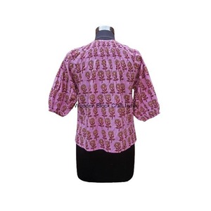 Camisa de Manga Abullonada de Algodón con Estampado Floral Vintage de Alta Calidad, Ecológica, a Precio Razonable, para Mujer - Product Image 5
