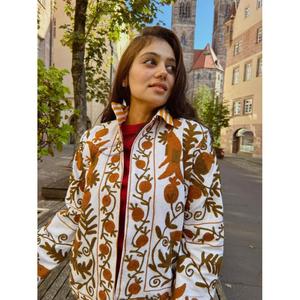 Chaqueta Boho Chic para Mujer, Tejida en Algodón, Bordado Suzani, Ecológica, Transpirable, Otoño 2025 - Product Image 1