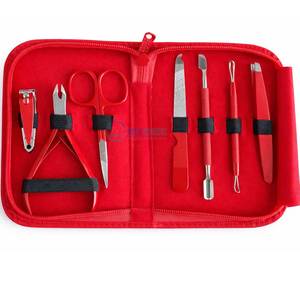<b>Professional</b> Stainless Steel Manicure Pedicure Set Green Case <b>Nail</b> Care Grooming <b>Kit</b> with Zipper Pouch Wholesale - Product Image 6