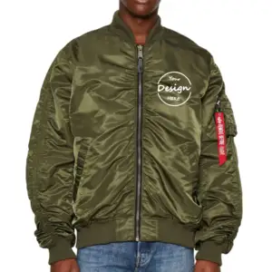2023 Topper Verified Suppliers Unisex Satin Bomber Jackets Custom Logo Bomber Jacket Outdoor Green Casual Men Flight Jackets