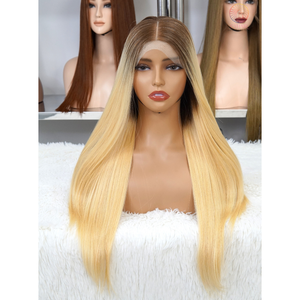 Perruques en cheveux humains vierges vietnamiens, cheveux raides longs alignés sur les cuticules, double trame, sans colle, frontale, cheveux humains vierges - Product Image 3