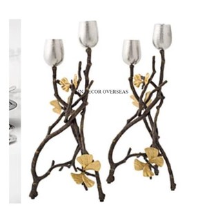 <b>Hammered</b> Texture Silver Shiny Polished And Gold Plated Unique Fancy Designer Superior Quality Metal Candle <b>Holder</b> In Best Price - Product Image 6