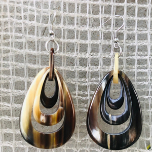 Pendientes de botón de cuerno de búfalo de la mejor calidad 100% en pendiente de cuerno de búfalo para muestra gratuita personalizada - Product Image 1