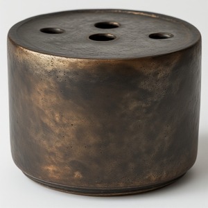 Bouton de porte-bâton d'encens portable en laiton antique avec un design sculpté unique et une finition d'aspect culturel indien traditionnel - Product Image 4