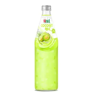 VINUT-botella De vidrio De 490ml, bebida De leche De Coco con melón y Nata De Coco, fabricantes De leche vegana