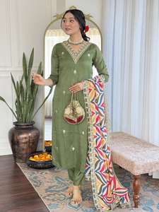 New Style Elegant Party Wear Pure Viscose Rayon <b>Top</b> With Rayon Bottom With Print Dupatta With Sequence Coding Embroidered Work - Product Image 2