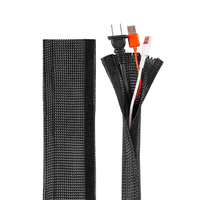 Gaine de câble tressée extensible enveloppante avec fermeture à crochets et boucles