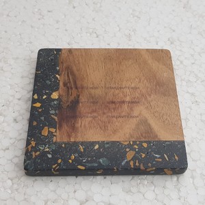 Nuevo estilo, el mejor posavasos de té de resina más popular, Juego de 4 piezas de madera Natural y resina, el mejor posavasos para el restaurante del hotel en casa - Product Image 2