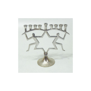 Newest Design <b>Black</b> Color Jewish Candelabra Table Decoration Highest Quality Metal Menorah Hanukkah Candle Holder Handmade - Product Image 6