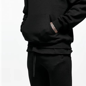 Sudadera con capucha sólida informal para hombre 100% Jersey de algodón Sudaderas con capucha bordadas de invierno con diseño en blanco Technics con capucha - Product Image 5