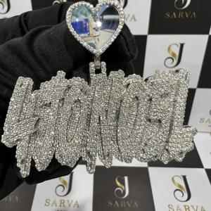 Colgantes y Dijes Finos, Letra Inicial Personalizada, Plata S925, Diamante Moissanita VVS, Colgante Hip Hop, Joyería Fina - Product Image 4