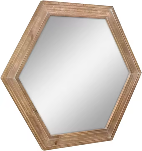 Azora Industries Modern Wall <b>Mirror</b> Rustic Farmhouse Decor with Natural Wood Frame and Attached Hanging <b>Bracket</b> - Product Image 5