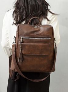 Hot Article Designer Ladies Vintage Mochila de cuero genuino 2017 Vintage Logo Pattern Uso diario Escuela Cómodo Hombro - Product Image 5