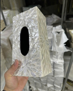 Mother of Pearl Inlaid <b>Tissue</b> <b>Box</b> Handmade Shell Inlay Home Decor Accessory - Product Image 5