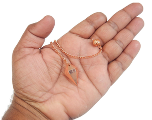 Péndulo de adivinación de radiestesia de metal de cobre con forma de cono de 12 facetas - Product Image 6