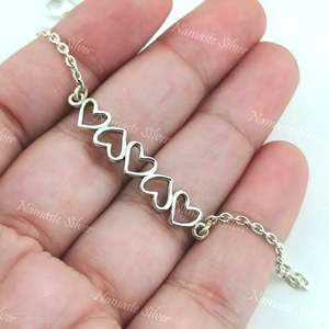 Pulsera de Plata de Ley 925 con Corazones Entrelazados, Ajustable, Minimalista, Elegante, para Mujer - Product Image 4