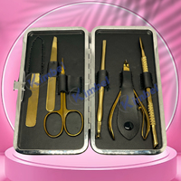 Kit de manucure et pédicure professionnel et personnel de luxe en acier inoxydable 5 en 1 avec étui/boîte pour hommes et femmes
