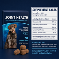 Complément Articulaire Haute Efficacité pour Chiens : Glucosamine 500mg, MSM, Chondroïtine – 30 Comprimés à Croquer pour la Mobilité Canine – Boîte de 45g