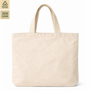 Sac fourre-tout personnalisé en toile de coton recyclé naturel 300 GSM avec poche intérieure, réutilisable pour le shopping, promotionnel, pour la vente au détail et les courses - Product Image 2