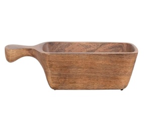 Bol à manche en bois de manguier 16 "L x 5" W x 3 "H Pièce maîtresse décorative naturelle Long bol décoratif en bois, Great As - Product Image 5