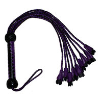 HMB-509D Fouet en cuir véritable 100% pour fustigations, Nine O Cat Whips Flower Rouge Noir BDSM