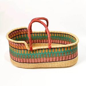 Cesta de bebé de algas marinas portátil para habitación de bebés, cestas de hierba de mar hechas a mano para recién nacidos - Product Image 3