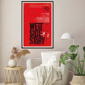 Affiche d'art moderne West Side Story 1961, cadre noir, utilisation murale - Product Image 1
