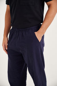 Los mejores pantalones sueltos informales de verano personalizados, tela de lino de cintura media de cintura alta Unisex, venta al por mayor para hombres y mujeres - Product Image 3