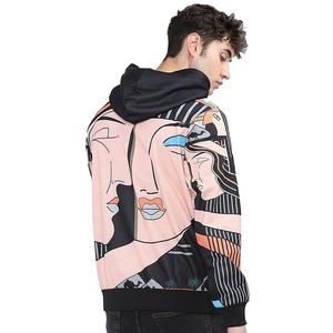 Sweat à capuche pour homme hiver 2024, imprimé intégral, style kangourou, poche, poignets élastiques, streetwear avec style urbain - Product Image 4