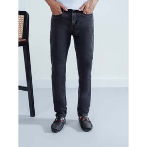 Jeans en denim délavé AIRI coupe slim décontractée, style droit, taille haute, imprimé gothique vintage, clair/foncé/coloré/délavé pour l'hiver - Product Image 1