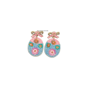 Pendientes Colgantes Bordados a Mano con Cuentas de Imitación de Perla y Pedrería, Diseño de Moda para Mujer, Colección Ap Curated Couture, Feliz Pascua - Product Image 4
