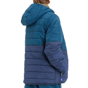 Chaquetas acolchadas con capucha personalizadas OEM para hombre, chaquetas de burbujas de talla grande de tela de poliéster de alta calidad de Color azul sólido para invierno - Product Image 3