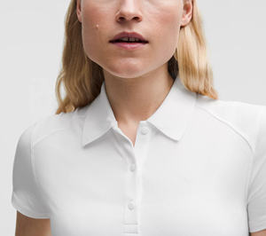 Recién llegado 2025 100% algodón 6 botones tela de piqué recortada Polo de mujer Color blanco sólido transpirable Polo de manga corta Mujer - Product Image 3