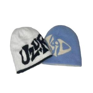 หมวกบีนนี่ทำจากผ้าขนแกะลายโลโก้แบบกำหนดเองหมวกแฟชั่นขายดีหมวกบีนนี่โมแฮร์ดูทันสมัย - Product Image 4