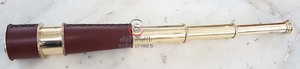 Telescopio Marítimo de Latón Chapado en Oro Pulido, con Funda de Cuero, Hecho a Mano, Vintage, para Viajes y Campamento - Product Image 2