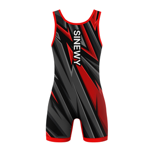 Ensemble d'uniformes de lutte personnalisés en spandex/polyester sublimés Caractéristiques à séchage rapide léger et extensible durable Position du logo avant - Product Image 2