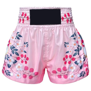 Pantalones cortos de boxeo personalizados para mujer Proveedor OEM con impresión de logotipo de material transpirable para partidos y gimnasio Etiqueta privada - Product Image 1