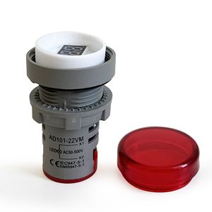 AEK-Tech BJ-22VMS Mini voltmètre numérique AC 22 mm 60-500 V LED rouge - Product Image 6