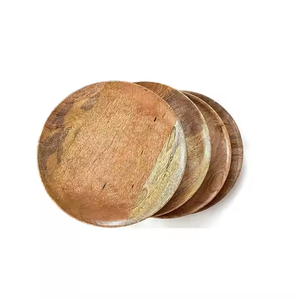 Platos de fiesta de madera duraderos Platos de cargador de madera vintage Platos de comida de madera modernos de glowin fashion - Product Image 3