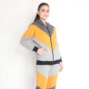 Women's Plus Size Breathable Zipper Hoodie Joggers Winter Gym <b>Yoga</b> Casual Wear Custom Color <b>Block</b> Tracksuit Set Quick Dry - Product Image 6