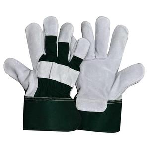 Guantes DE MONTAJE DE TRABAJO antideslizantes de cuero de grano de piel de vaca a precio al por mayor trabajo de aparejo de seguridad de calidad estándar - Product Image 1