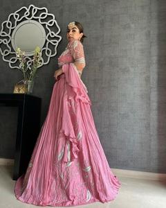 Dernier concepteur indien mariage Saree lourd exclusif Georgette Lehenga Choli avec broderie à la main pierre travail prix de gros - Product Image 6