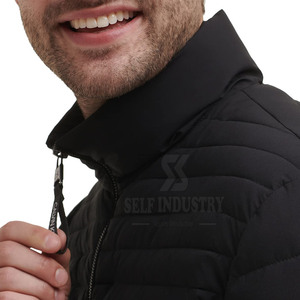 2025 nouvelle mode hommes hiver doudoune couleur unie Style décontracté haute rue coupe-vent col montant Streetwear - Product Image 5