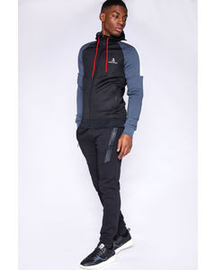 Survêtement en polyester personnalisé, vêtements de sport, pantalon de jogging d'entraînement avec logo, manteau à fermeture éclair, veste pour hommes, ensemble 2 pièces - Product Image 1