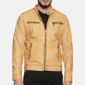 Chaqueta de cuero de motorista para hombre de la colección de invierno de aspecto atractivo, chaqueta de cuero para hombre de estilo lujoso de fabricante al por mayor - Product Image 1